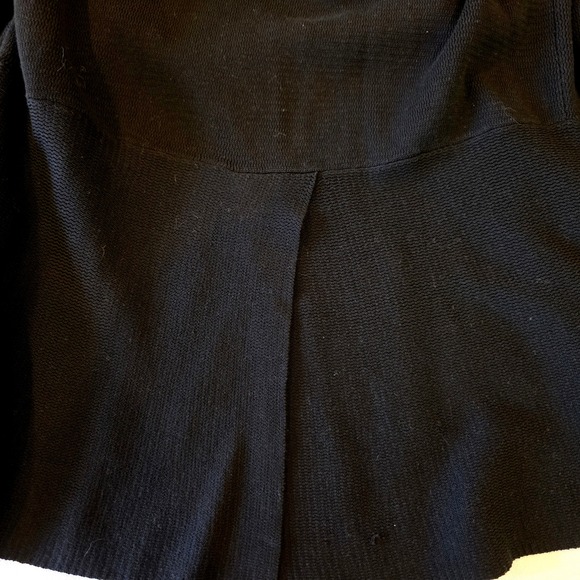 Talbots Petites Black Open Front Cardigan Sweater MP Textured Knit Back Pleat - Picture 5 of 9